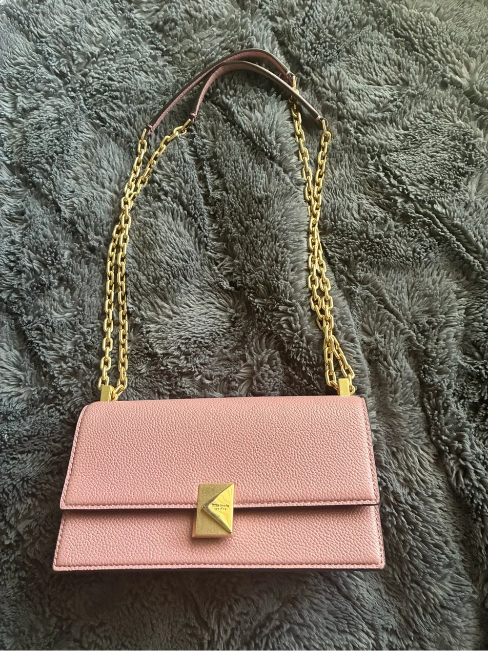 Kate Spade Deco Chain Shoulder Bag in Pink Pebbled Leather 💕
